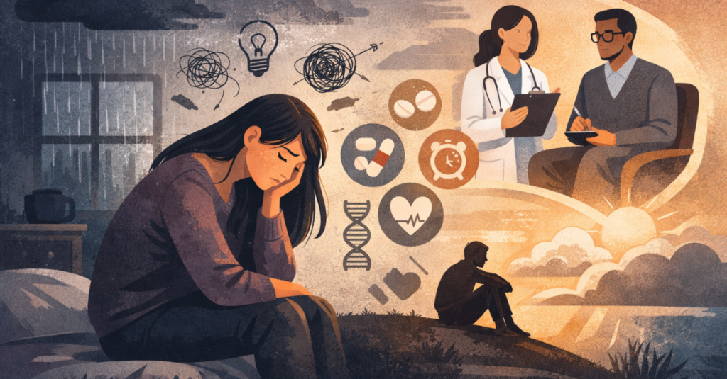 Depressão com tristeza, isolamento e necessidade de apoio emocional, Vida em Equilíbrio