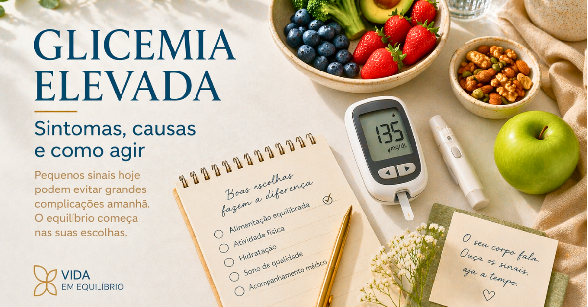 Glicemia elevada: sintomas, causas e como agir Glicemia elevada: sintomas, causas e como agir com medidor de glicose e alimentos saudáveis, Vida em Equilíbrio